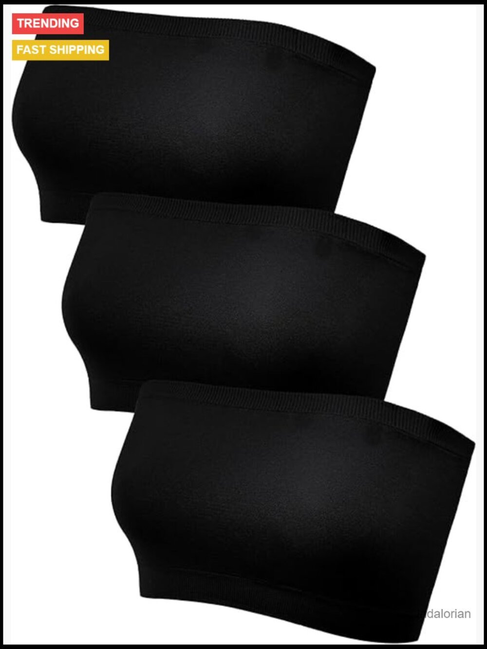 Strapless Bralette Seamless Bandeau Non-Padded Tube Top Sport Bra Set of 3